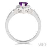 PEAR SHAPE GEMSTONE & DIAMOND RING