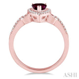 PEAR SHAPE GEMSTONE & DIAMOND RING