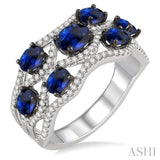 OVAL SHAPE GEMSTONE & DIAMOND RING