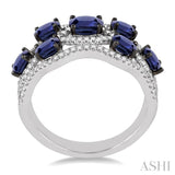 OVAL SHAPE GEMSTONE & DIAMOND RING