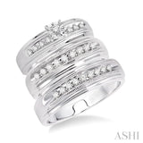 HIS AND HER TRIO DIAMOND RINGS SET