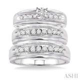 HIS AND HER TRIO DIAMOND RINGS SET