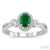 OVAL SHAPE GEMSTONE & DIAMOND RING