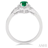 OVAL SHAPE GEMSTONE & DIAMOND RING