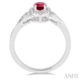 OVAL SHAPE GEMSTONE & DIAMOND RING