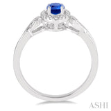 OVAL SHAPE GEMSTONE & DIAMOND RING