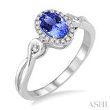OVAL SHAPE GEMSTONE & DIAMOND RING