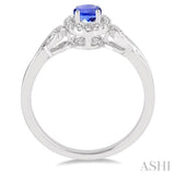 OVAL SHAPE GEMSTONE & DIAMOND RING
