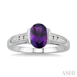 OVAL SHAPE GEMSTONE & DIAMOND RING
