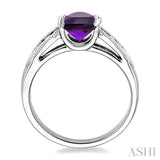 OVAL SHAPE GEMSTONE & DIAMOND RING