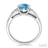 OVAL SHAPE GEMSTONE & DIAMOND RING