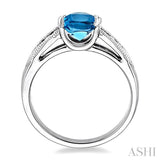 OVAL SHAPE GEMSTONE & DIAMOND RING