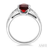 OVAL SHAPE GEMSTONE & DIAMOND RING