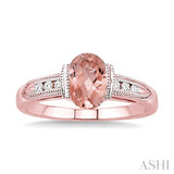OVAL SHAPE GEMSTONE & DIAMOND RING