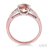OVAL SHAPE GEMSTONE & DIAMOND RING