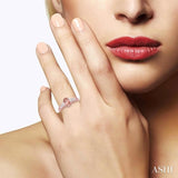 OVAL SHAPE GEMSTONE & DIAMOND RING