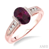 OVAL SHAPE GEMSTONE & DIAMOND RING