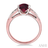 OVAL SHAPE GEMSTONE & DIAMOND RING