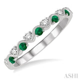 GEMSTONE & DIAMOND STACKABLE RING