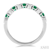 GEMSTONE & DIAMOND STACKABLE RING