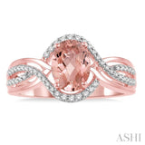 OVAL SHAPE GEMSTONE & DIAMOND RING