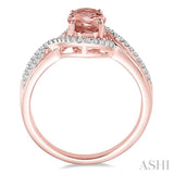 OVAL SHAPE GEMSTONE & DIAMOND RING