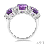 OVAL SHAPE PAST PRESENT & FUTURE GEMSTONE & DIAMOND RING