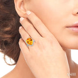 PEAR SHAPE GEMSTONE & DIAMOND RING