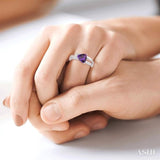 TRILLION SHAPE GEMSTONE & DIAMOND RING