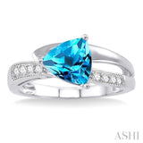TRILLION SHAPE GEMSTONE & DIAMOND RING