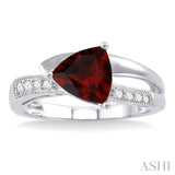 TRILLION SHAPE GEMSTONE & DIAMOND RING