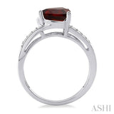 TRILLION SHAPE GEMSTONE & DIAMOND RING