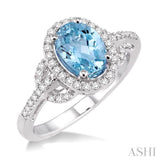 OVAL SHAPE GEMSTONE & DIAMOND RING