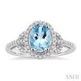 OVAL SHAPE GEMSTONE & DIAMOND RING