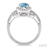 OVAL SHAPE GEMSTONE & DIAMOND RING