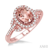 OVAL SHAPE GEMSTONE & DIAMOND RING