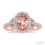OVAL SHAPE GEMSTONE & DIAMOND RING