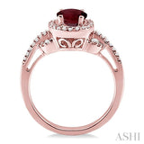 OVAL SHAPE GEMSTONE & DIAMOND RING