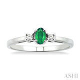 OVAL SHAPE GEMSTONE & DIAMOND RING