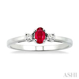 OVAL SHAPE GEMSTONE & DIAMOND RING