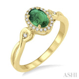 OVAL SHAPE GEMSTONE & DIAMOND RING