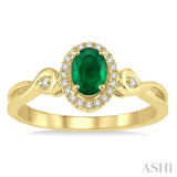 OVAL SHAPE GEMSTONE & DIAMOND RING