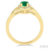 OVAL SHAPE GEMSTONE & DIAMOND RING