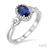 OVAL SHAPE GEMSTONE & DIAMOND RING