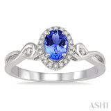 OVAL SHAPE GEMSTONE & DIAMOND RING