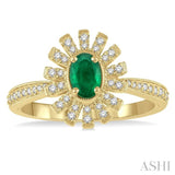 OVAL SHAPE GEMSTONE & DIAMOND RING