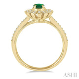 OVAL SHAPE GEMSTONE & DIAMOND RING