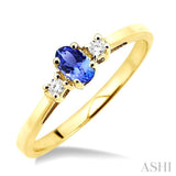 OVAL SHAPE GEMSTONE & DIAMOND RING