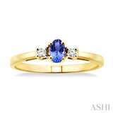 OVAL SHAPE GEMSTONE & DIAMOND RING