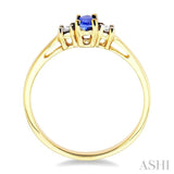 OVAL SHAPE GEMSTONE & DIAMOND RING